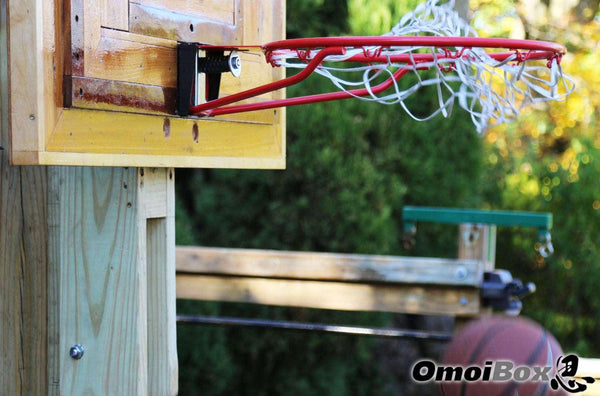 OBX, OBX Basketball, OMOIBOX, basketball hoop, Indoor, Outdoor, portable, wall, nba, Lifetime, maxkare, mounting bracket, wall mount, basketball hoops, basketball court, portable basketball, pole, goalsetter, basketball backboard, basketball goal, conversion kit, rim, silverback, net, ball, spalding, quick adjust, roof, backboard mounting, universal mounting, roof mount