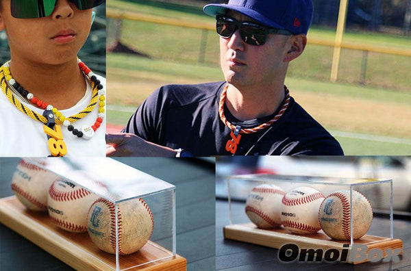 Baseball Necklace/ Ball Display Gift Set