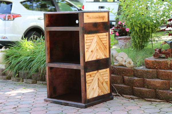 Record Player / Receiver / 3 tier record holder Stand Rack *Custom Engraving