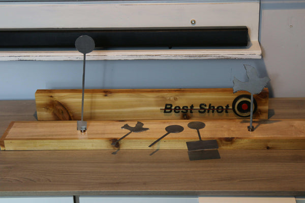 Steel Plated Wooden Target that Transforms to Home Decor