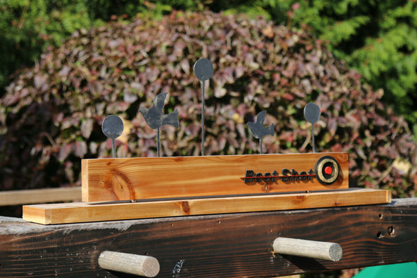 Steel Plated Wooden Target that Transforms to Home Decor