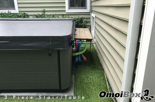 Custom Hot Tub Table and Stairs with Storage (Single Unit)