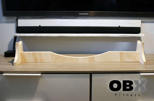 OBX Fitness, OMOIBOX, wood, wooden, custom, home gym, rogue fitness, best, portable, curl bar stand, curl bar rack, curl bar storage, curl bar station, curl bar holder, curl bar pedestal, standing, katana stand, katana display stand, single sword stand, katana sword stand, custom sword stands, sword display stand, OBX Wooden Curl Bar Stand, Curl Bar Storage Rack, Home Gym Organizer, Style Inspired By Japanese Samurai Sword Display Stand