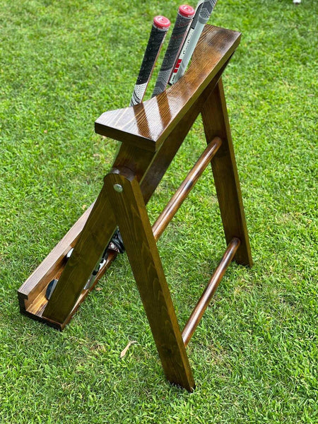 walnut golf club stand