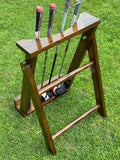 walnut outdoor putter stand