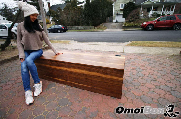 Walnut Wood Storage Bench