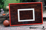 wooden basketball backboard, decorative basketball hoop, wood basketball hoop, wood basketball backboard, wooden mini basketball hoop, custom mini basketball hoop, custom basketball goal, custom indoor basketball hoop
