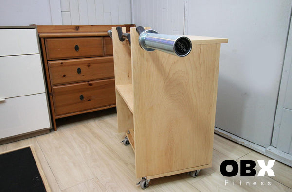 OBX, OBX Fitness, OMOIBOX, wood, wooden, custom, home gym, rogue fitness, best, portable, Personalized, Multi Purpose Storage Cabinet, With Wheels, Wooden Curl Bar Station, Custom Mobile Cabinet, Best Home Gym, Equipment Rack, For Small Space, Home gym storage cabinet, storage Systems, Storage Rack, equipment storage, storage Bench, Multi purpose, gym Storage Rack, Exercise equipment, Home gym organizer, storage solutions, small, curl bar, small space, ideas
