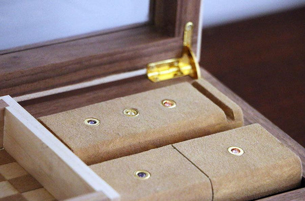 Walnut & Maple Wood Jewelry Box