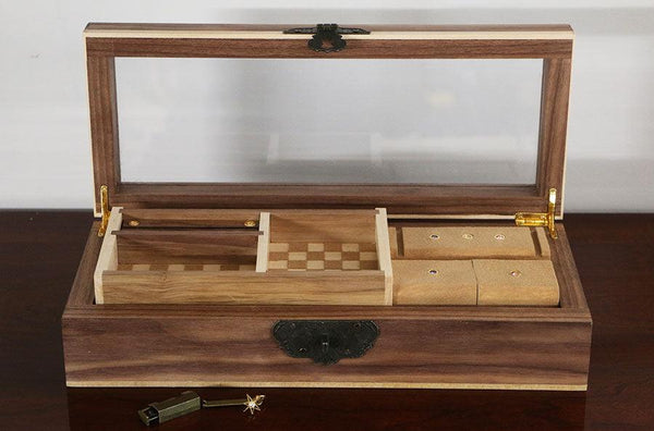 Walnut & Maple Wood Jewelry Box