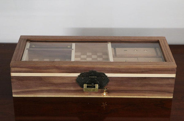 Walnut & Maple Wood Jewelry Box