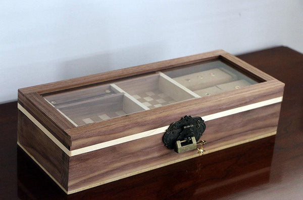 Walnut & Maple Wood Jewelry Box