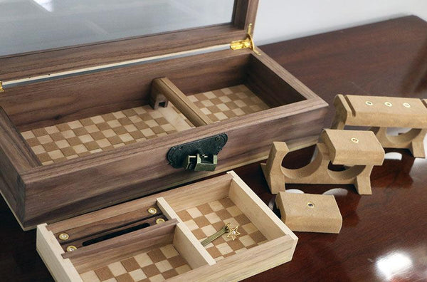 Walnut & Maple Wood Jewelry Box