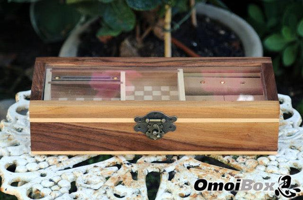 Walnut & Maple Wood Jewelry Box