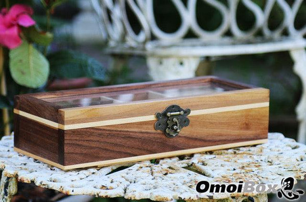 Walnut & Maple Wood Jewelry Box