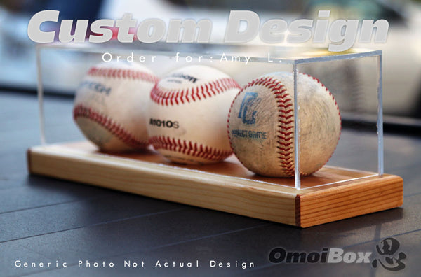 Wall Mountable Baseball Display Case with Engraving