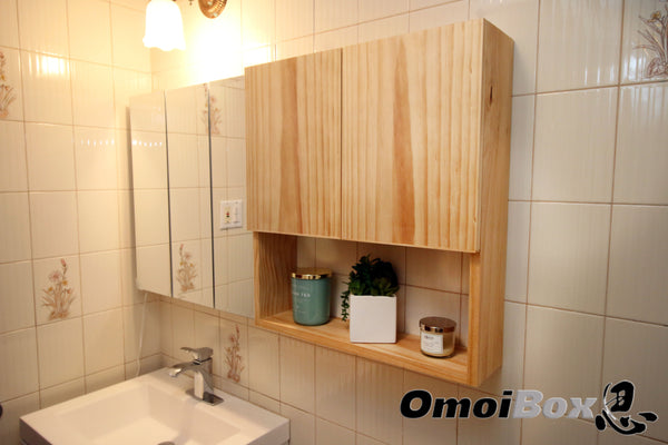 Custom Bathroom Storage Wall Cabinet - Solid Wood
