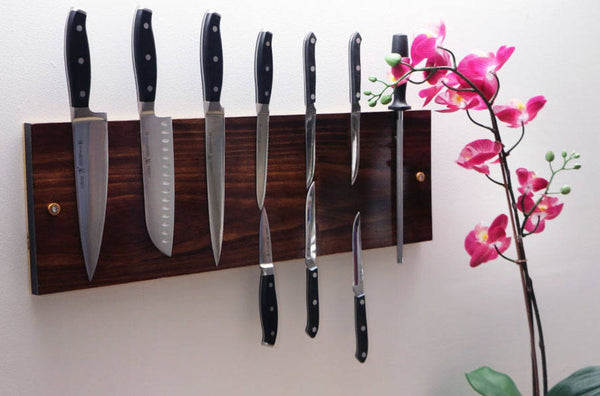 Premium Magnetic Steak Knife Holder Wooden Knife Block for 6 or 8 Knives  Omoibox Visionary Creations 