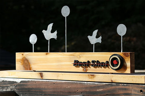 Steel Plated Wooden Target that Transforms to Home Decor