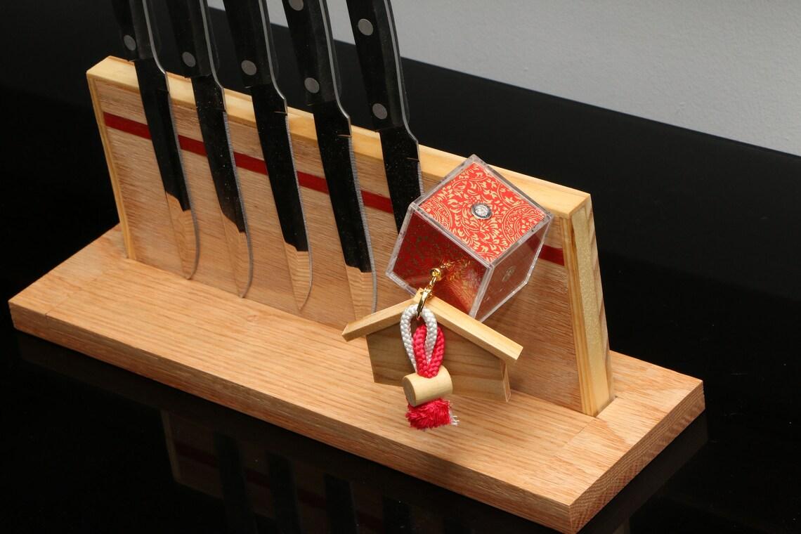 Premium Steak Knife Holder Wooden Knife Block for 6 or 8