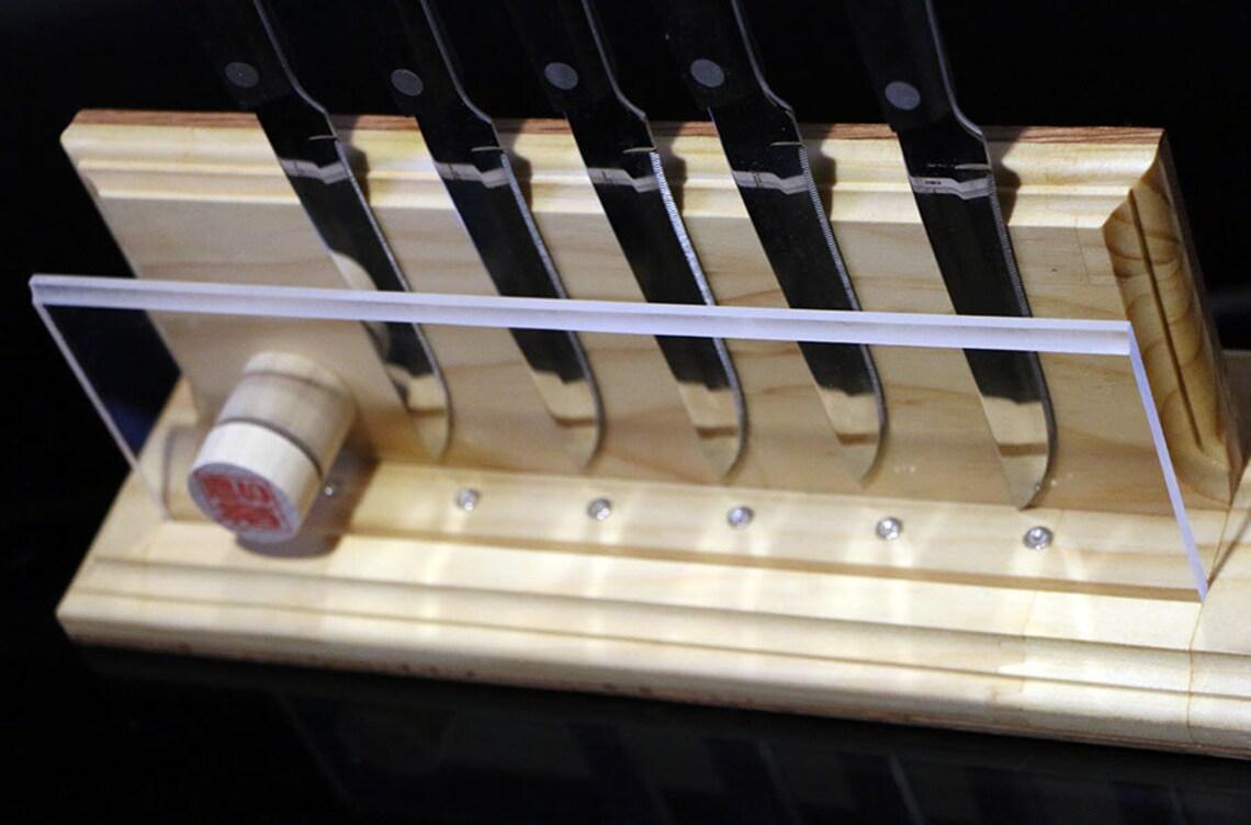 Premium Steak Knife Holder Wooden Knife Block for 6 or 8