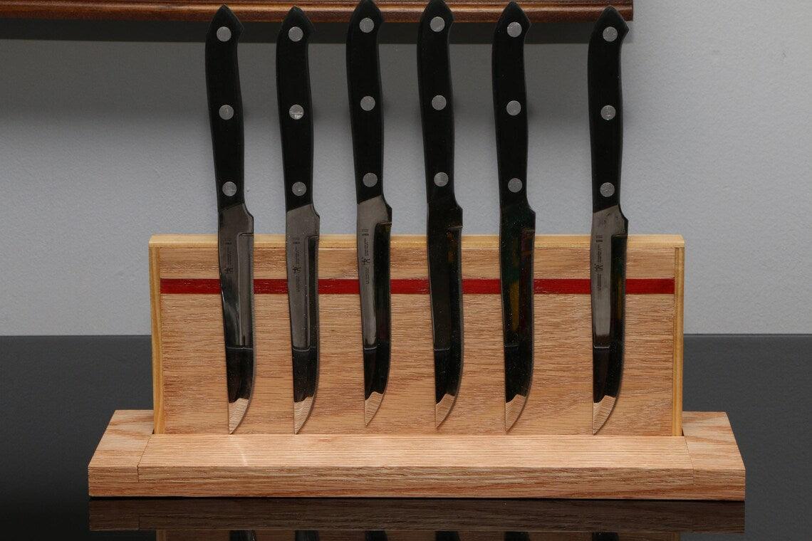 Premium Steak Knife Holder Wooden Knife Block for 6 or 8